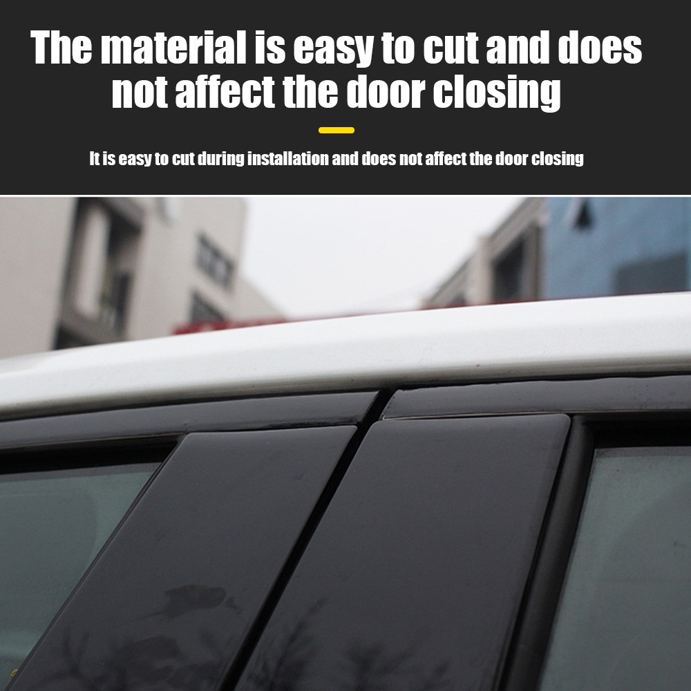 Glossy Black Chrome Delete Blackout Vinyl Window Trim For 2018-2024 Toyota Camry