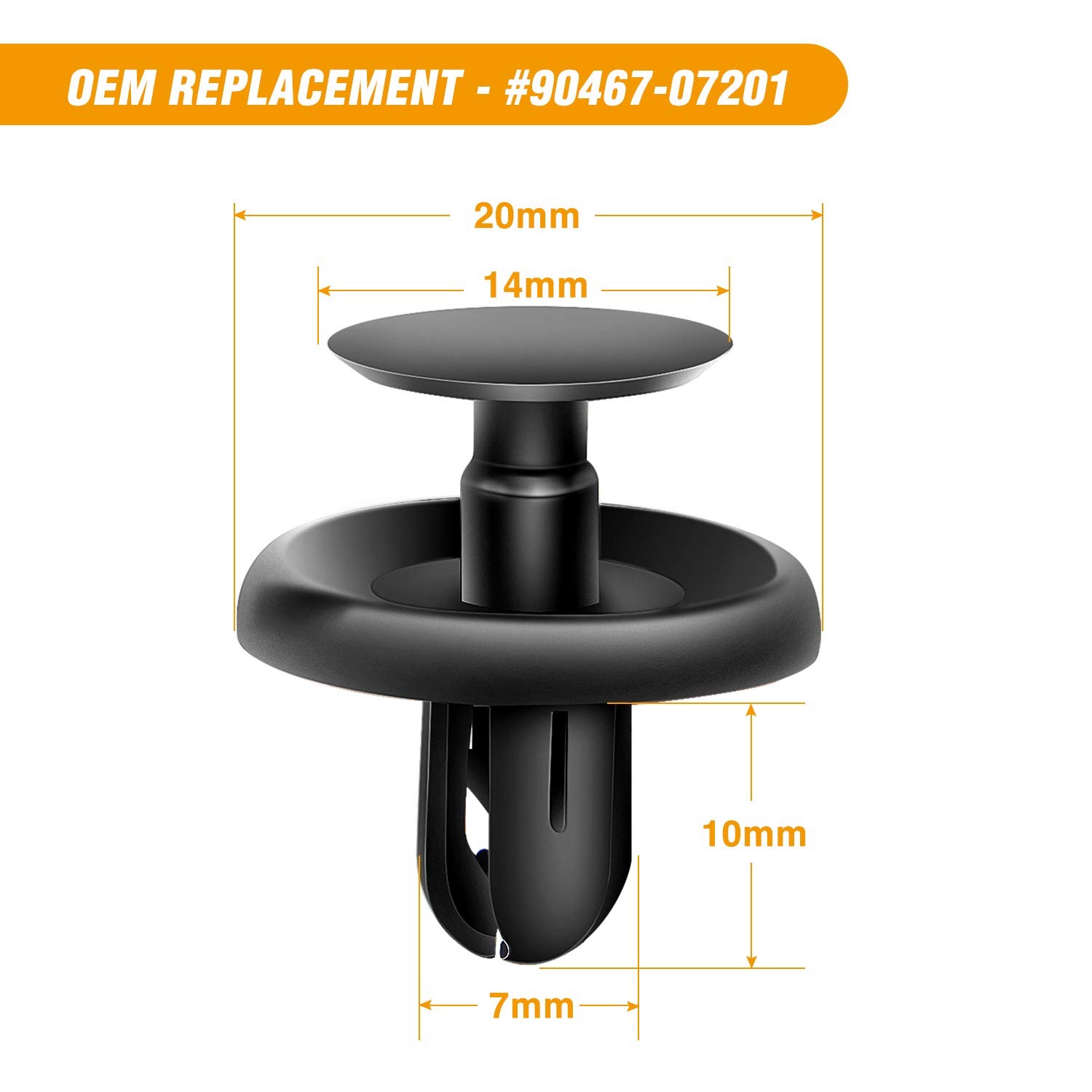-100PCS Engine Under Cover Push Type Retainer Clips For Toyota Lexus 90467-07201