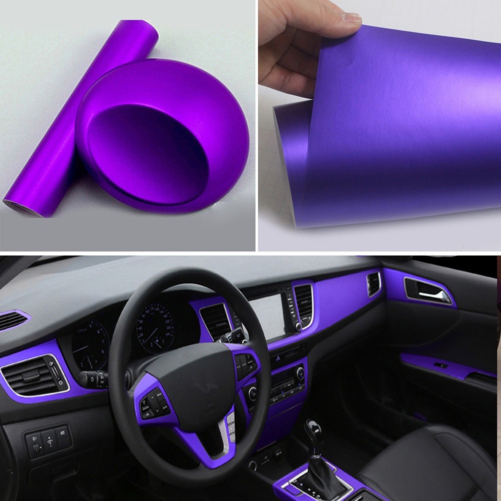 Car Wrap Metallic Satin Matte Chrome Vinyl Sticker Purple 12inch X 60inch
