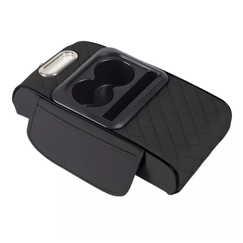 Car Arm Rest Cover Car Center Console Cover with Cup Holders and Tissue Box Slot