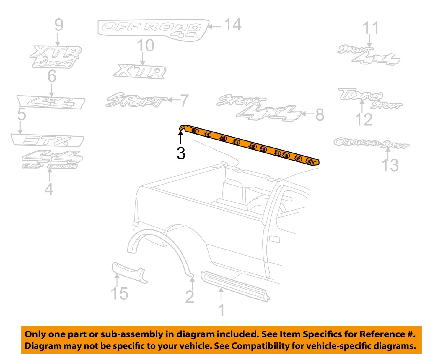 FORD OEM Bed or Tailgate-Top Molding Trim Protector Cap Left XL3Z99291A41BAA