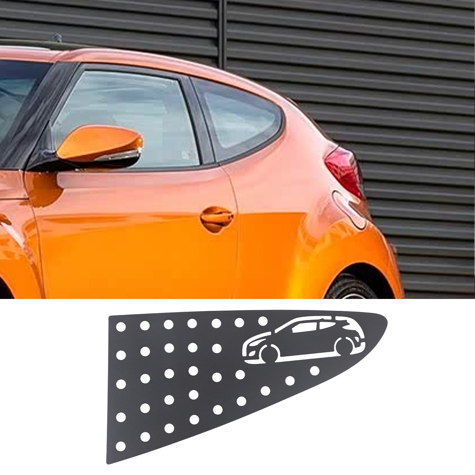 Rear Triangle Window Honeycomb Panel Trim For Hyundai Veloster FS 2012-2017