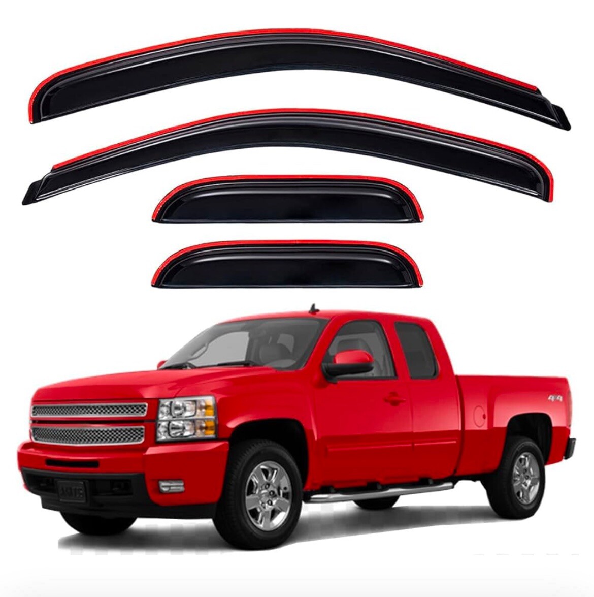 Lightronic WV94805 Outside-Mount Window Visors, Outside Mount, Dark Smoke – New!