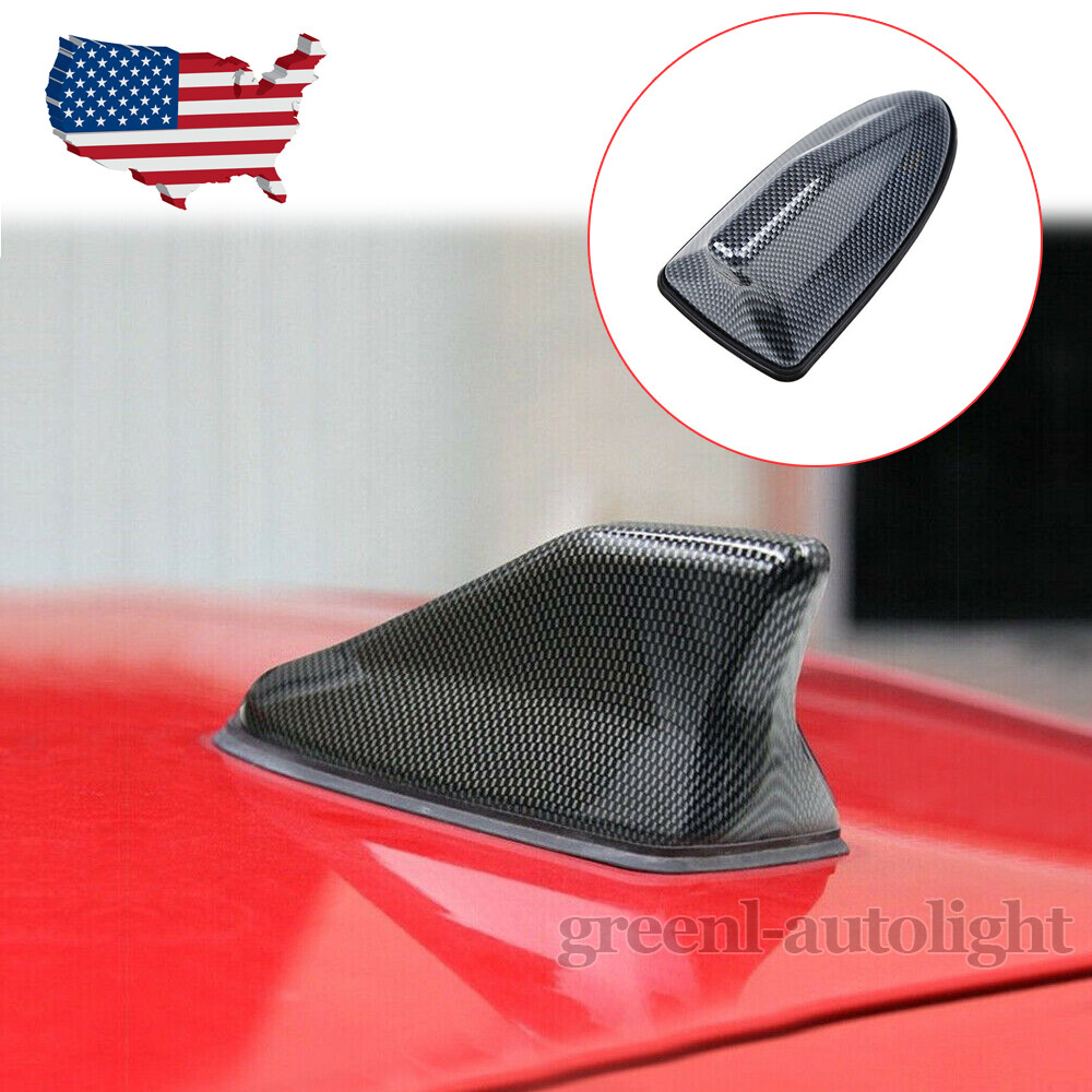 Shark Fin Antenna Roof Radio AM/FM Signal Aerial Carbon Fiber Exterior Accessory