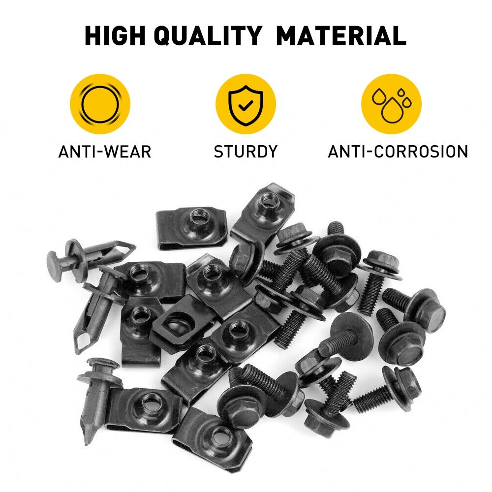 Engine Shield Splash Guard Bumper Hardware Kit Body Bolt Screw U-nut Clip Rivet