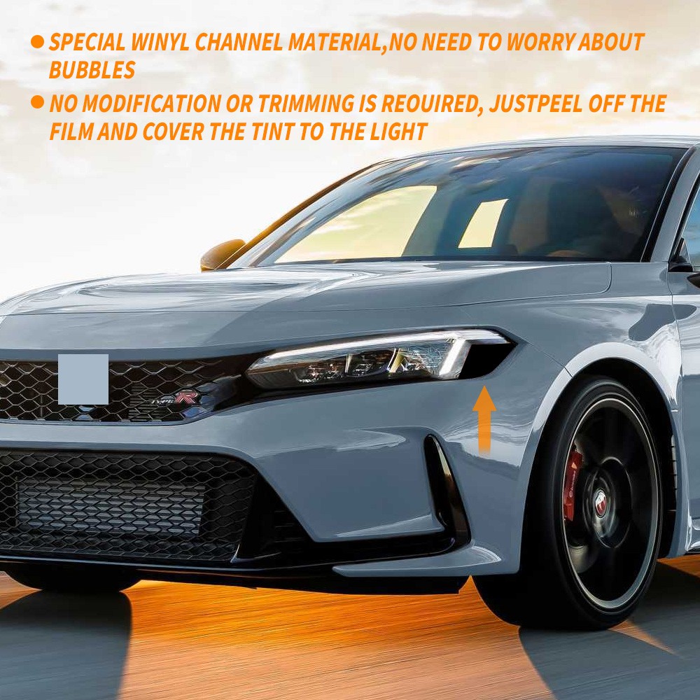 2PCS Headlight Amber Delete Sidemarker Stickers Film for 2022-2025 Honda Civic