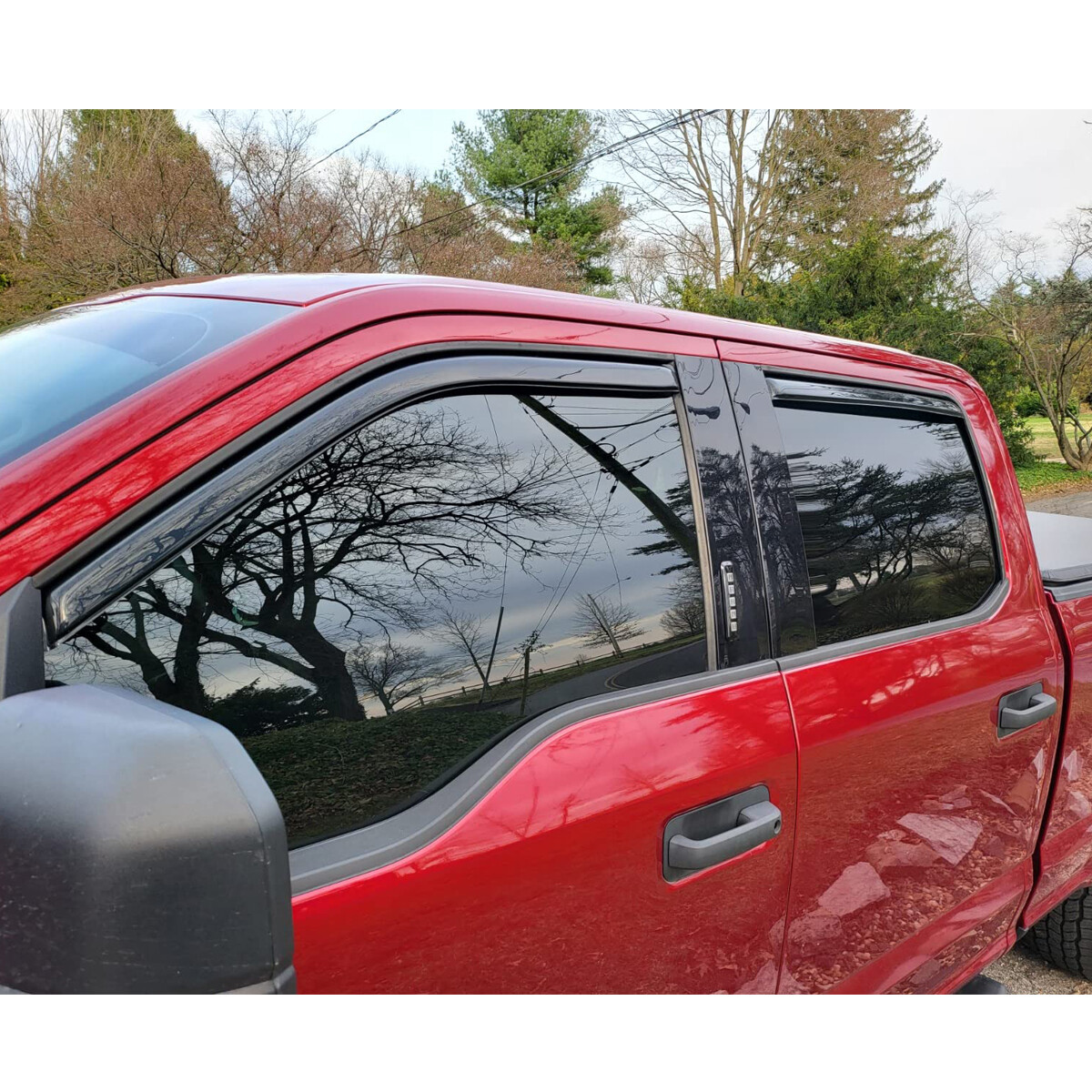Fit 17-24 Ford F-150 Raptor SuperCrew Cab In-Channel Window Visor Vent Shade