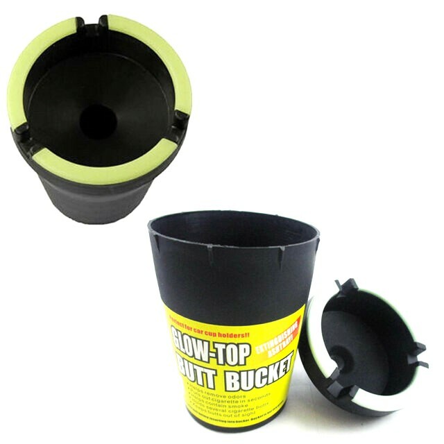 2 Pack Fireproof Ashtray Butt Bucket Smokeless Glow in the Dark Ships Free