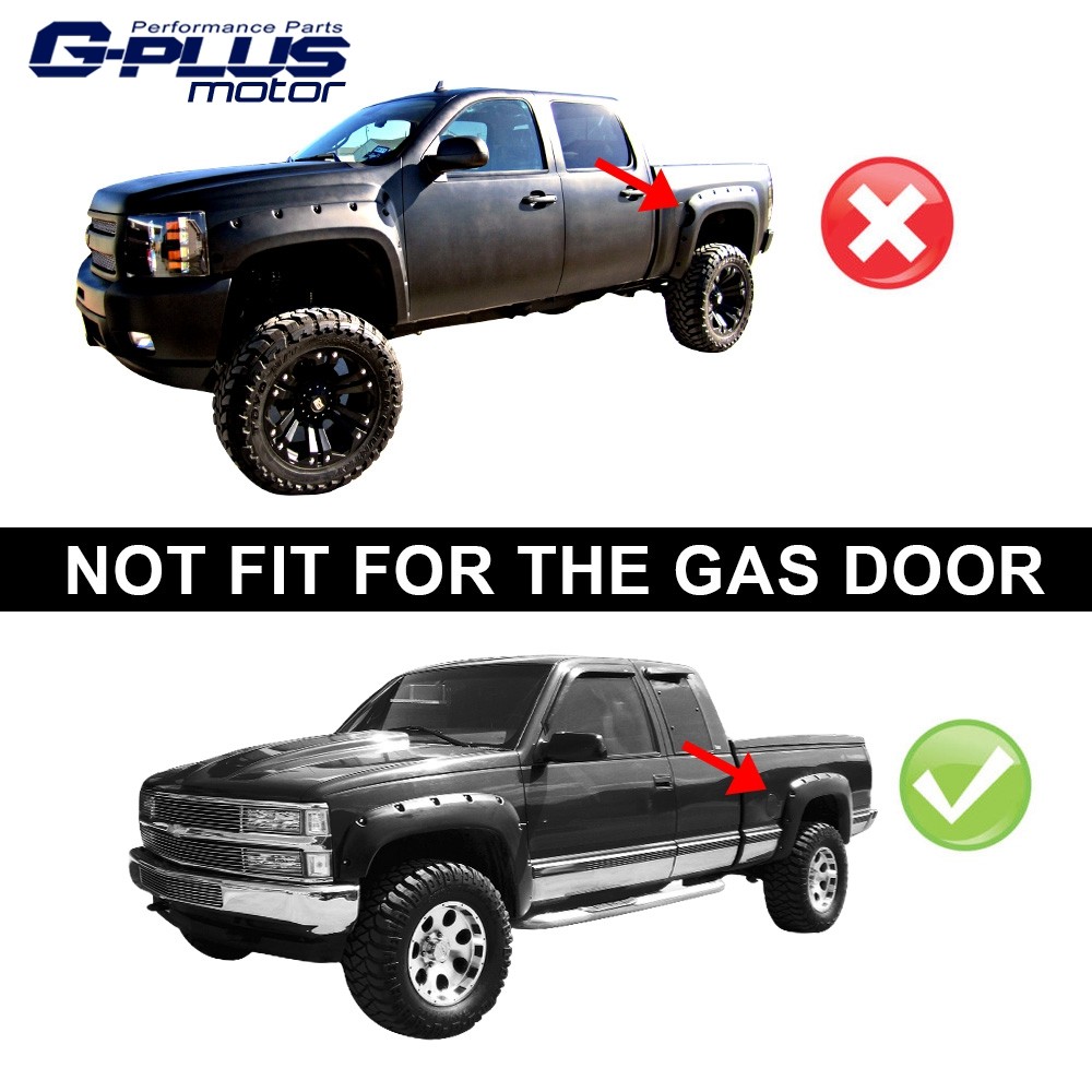 Fit For 07-14 Chevy Silverado 1500 2500/ 3500HD Pocket Rivet Wheel Fender Flares