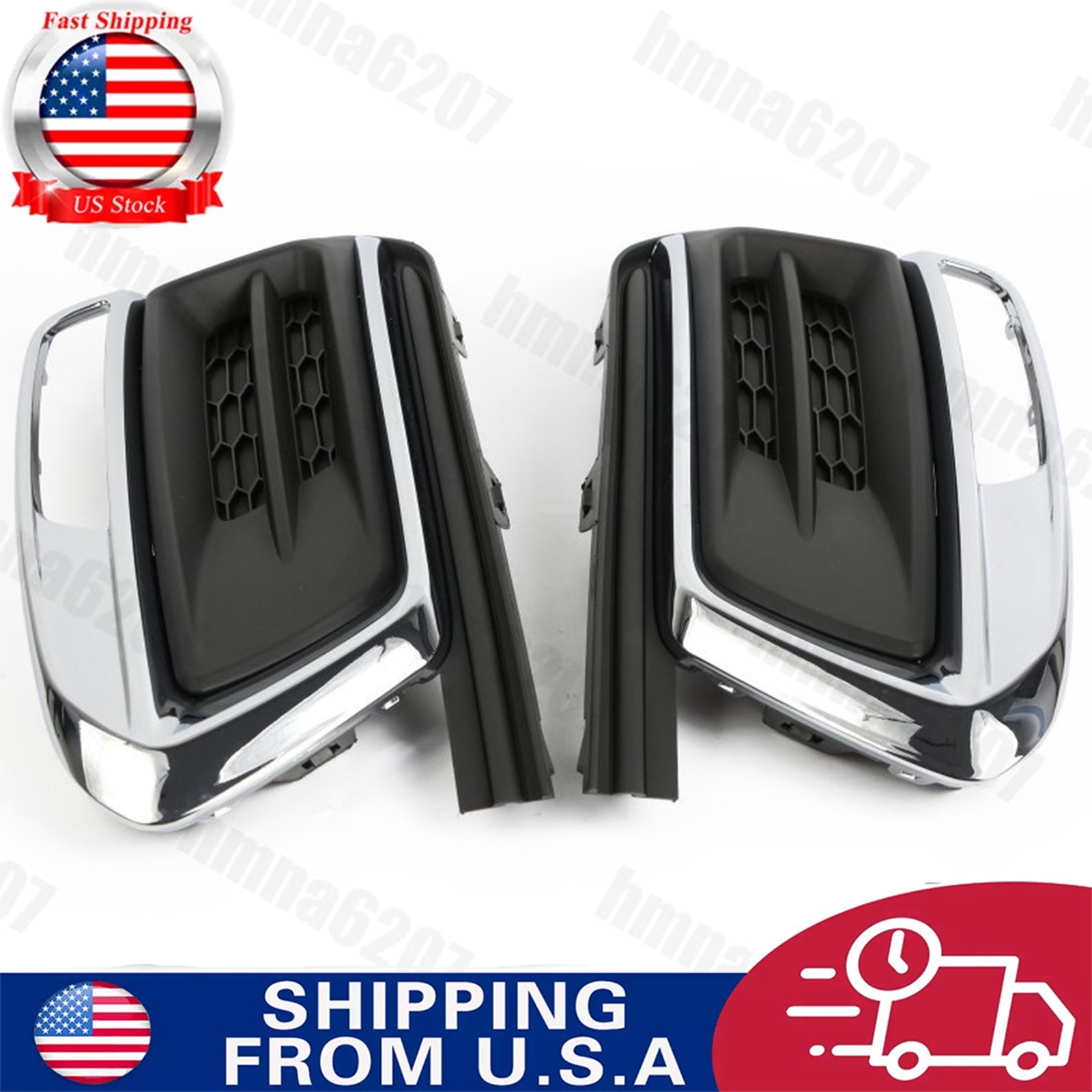 KUAFU FOR Chevy Cruze 2015 2016 Fog Light Cover/Bezel PAIR W/O HOLE GM1039184