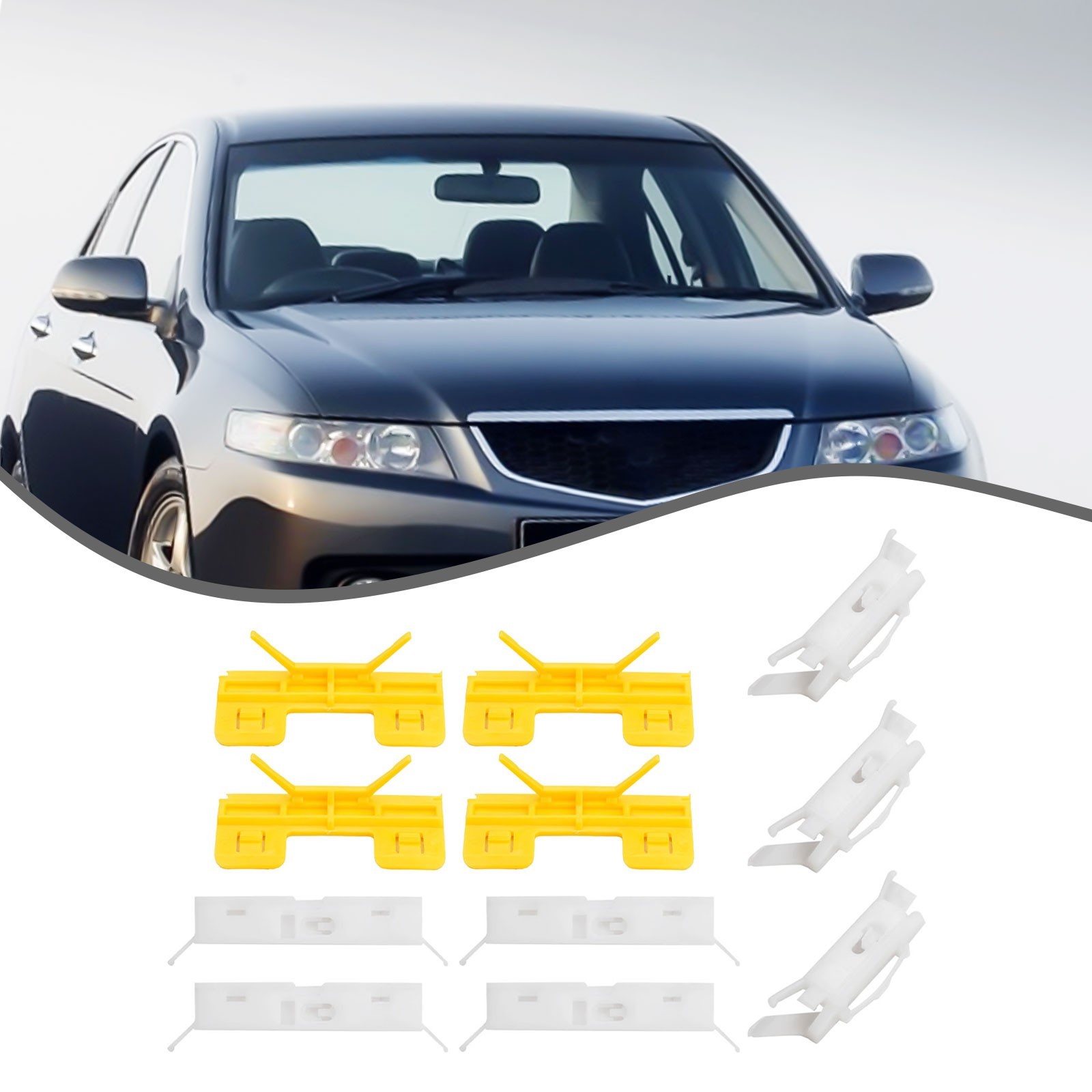 For Acura-TSX Molding Clips White & Yellow 6.2cm X 2.7cm 6cm X 1cm 7cm X 1.5cm