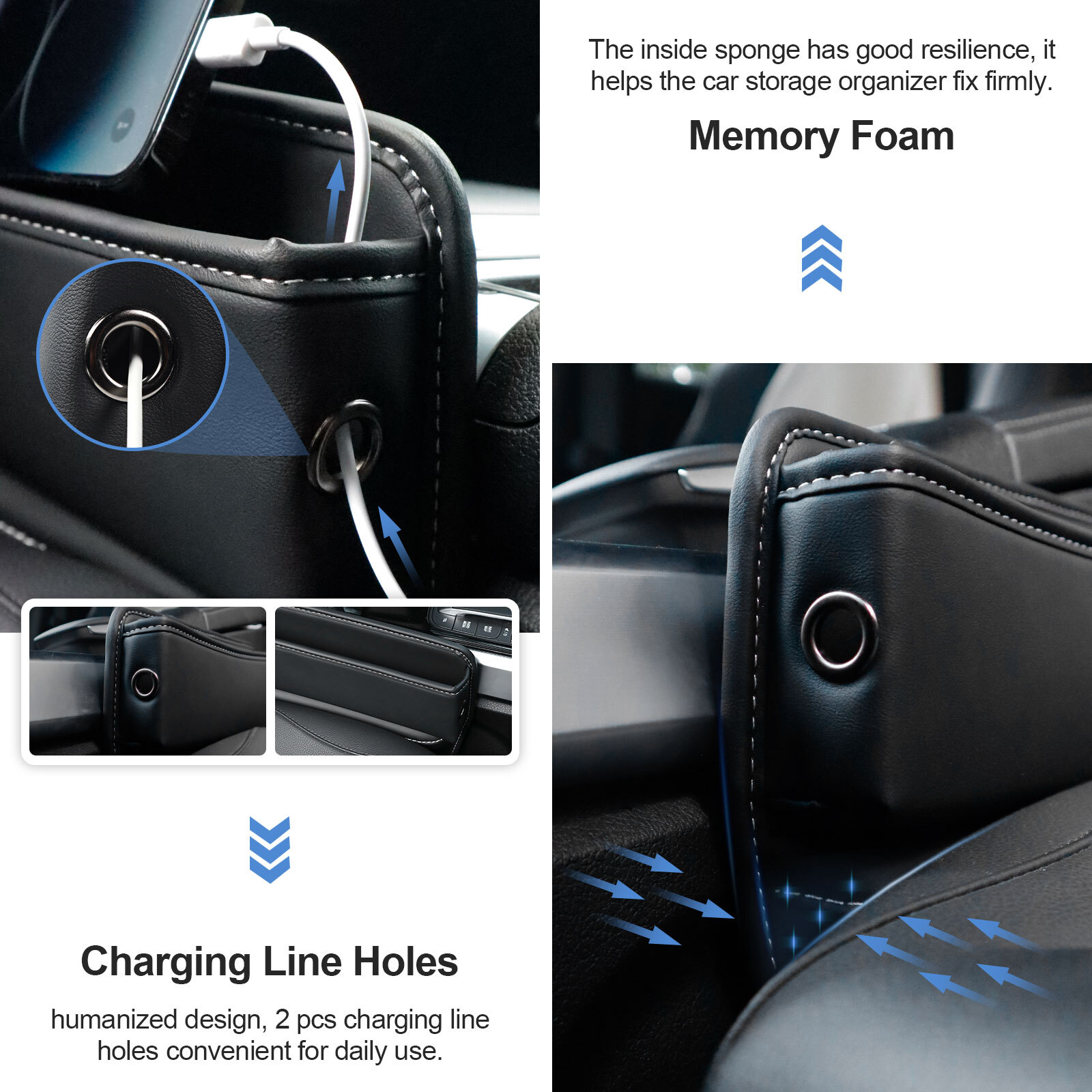 Auto Accessories Crevice Gap Filler Storage Box Car Seat Side Pocket Organizer