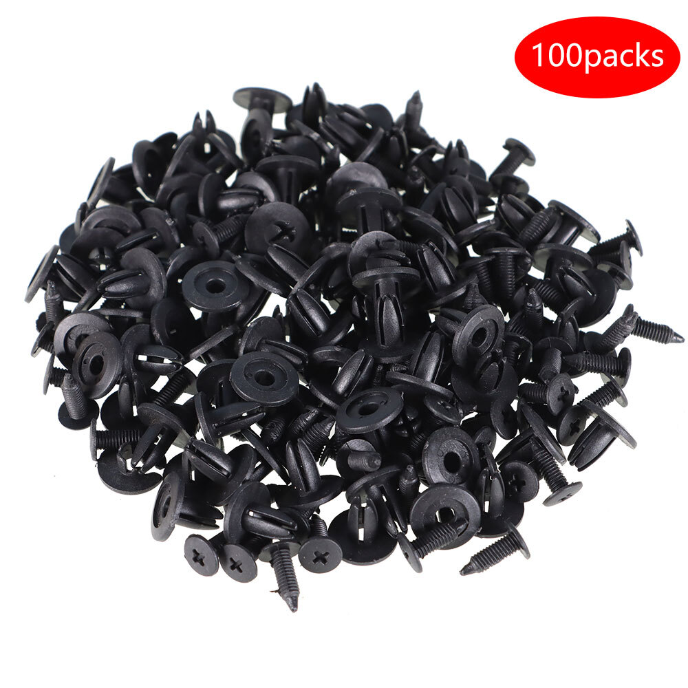 Labwork 6mm Auto Car Door Fender Hole Push Plastic Rivets Retainer Clips