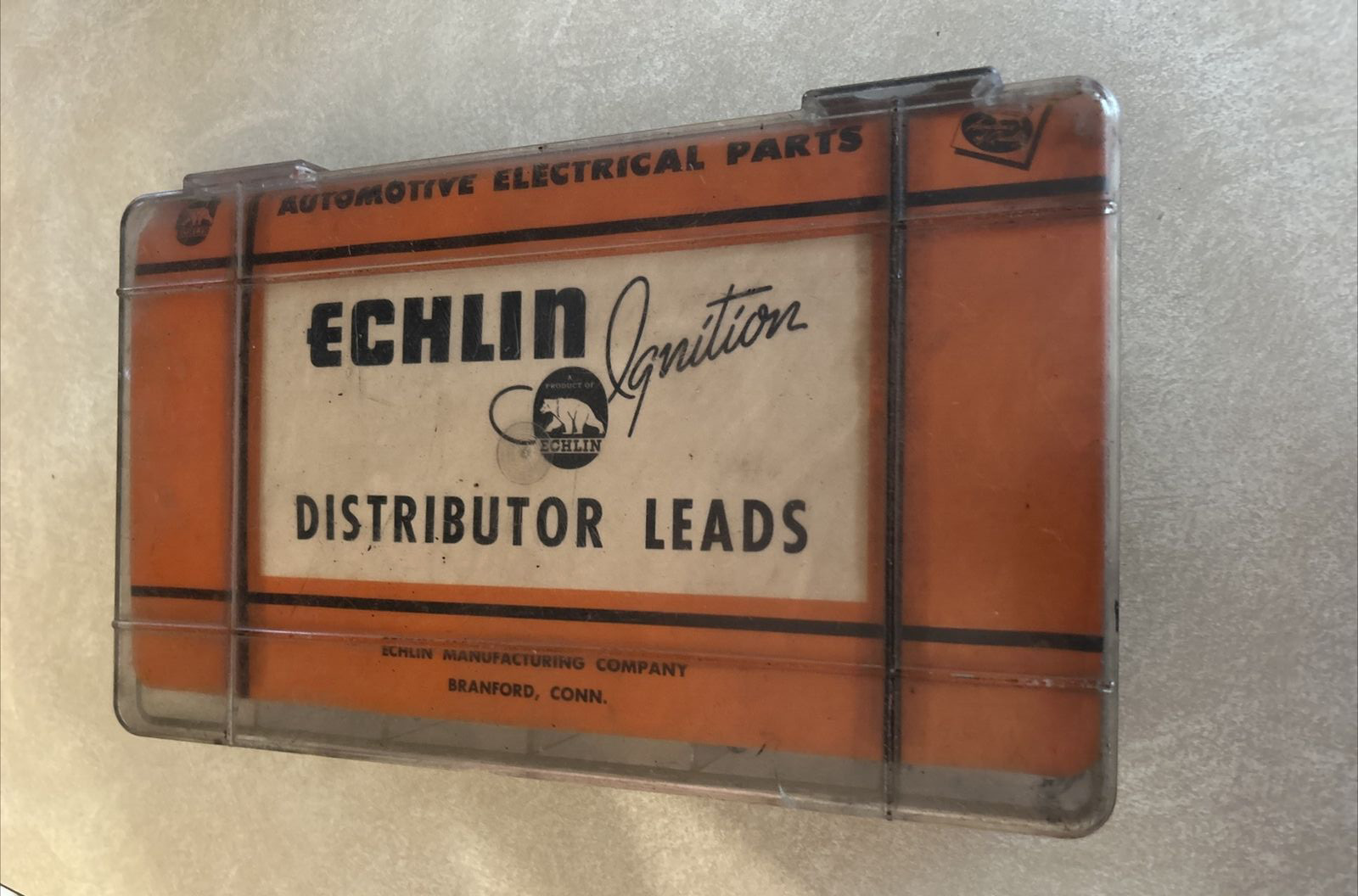 VINTAGE ECHLIN IGNITION DISTRIBUTOR LEADS ASSORTMENT PART TRAY NOS GM MOPAR FORD