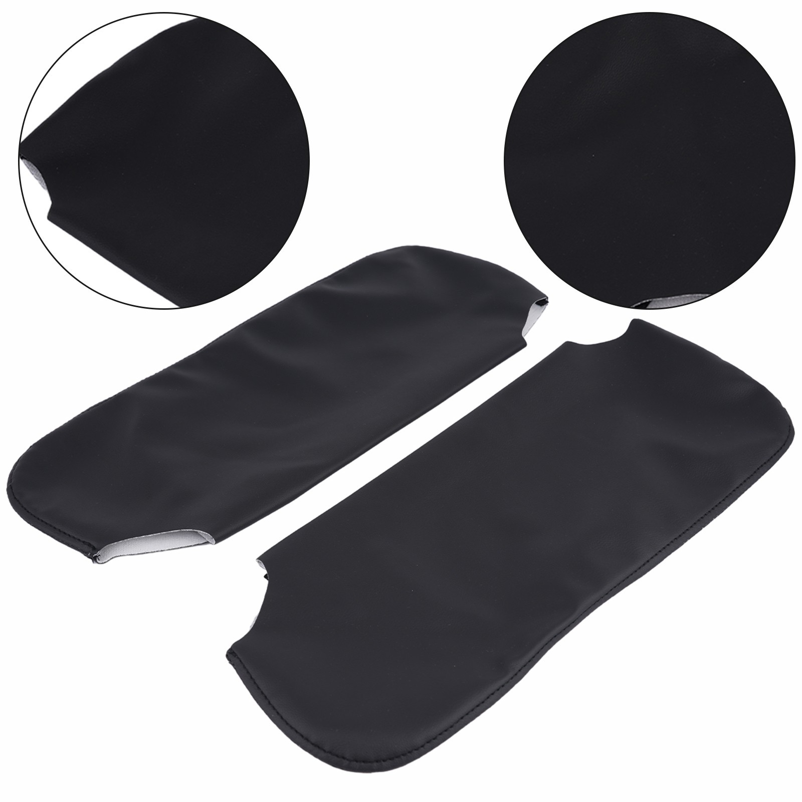 Brand New Sun Visor Cover Leather Cover Black Front Microfiber Leather