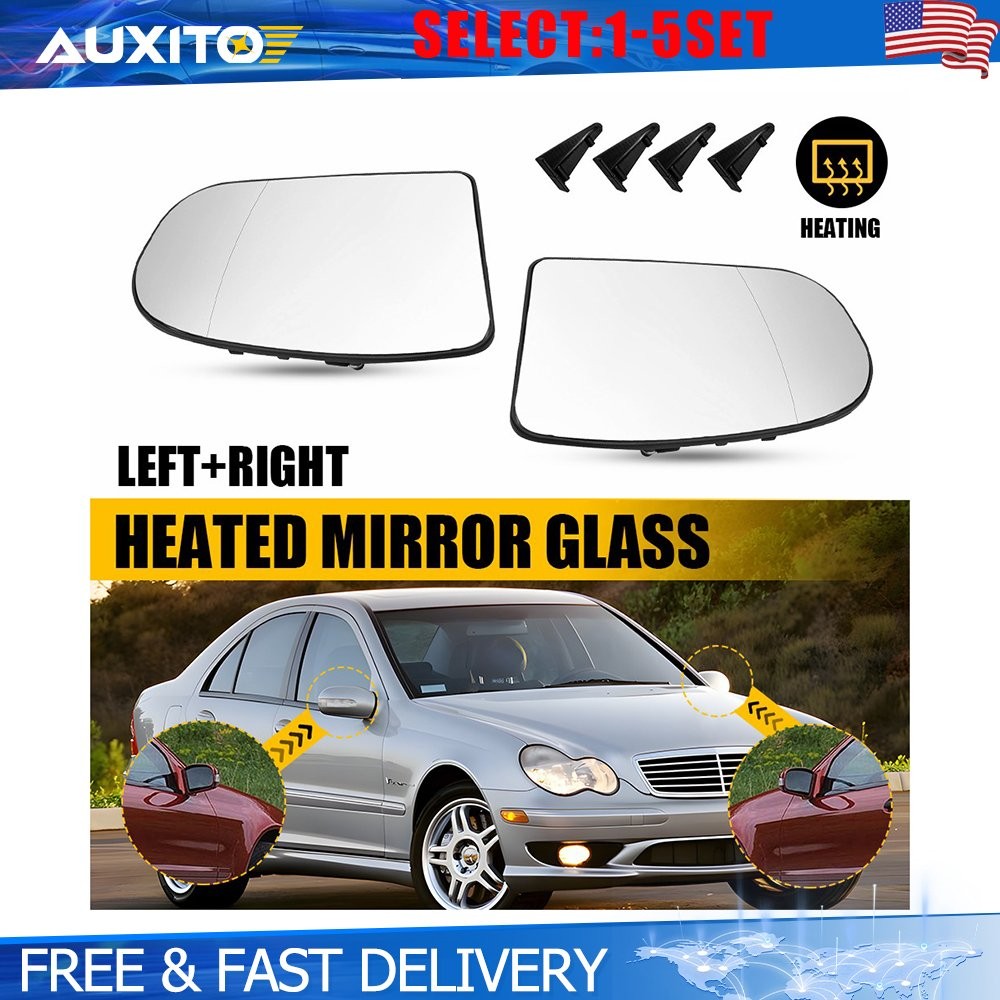 Right Left Mirror Glass Heated Fit Mercedes-Benz E-class W211 C-class W203 2-10X