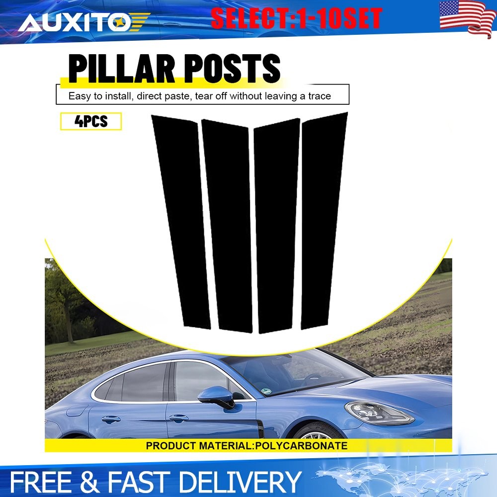 OE Style Gloss Black Pillar Posts Fit For Porsche Panamera 2017-2021 Set 4-40X