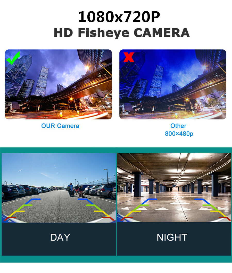 170° Waterproof Car Reverse Backup HD Rear View Camera Parking night-sight