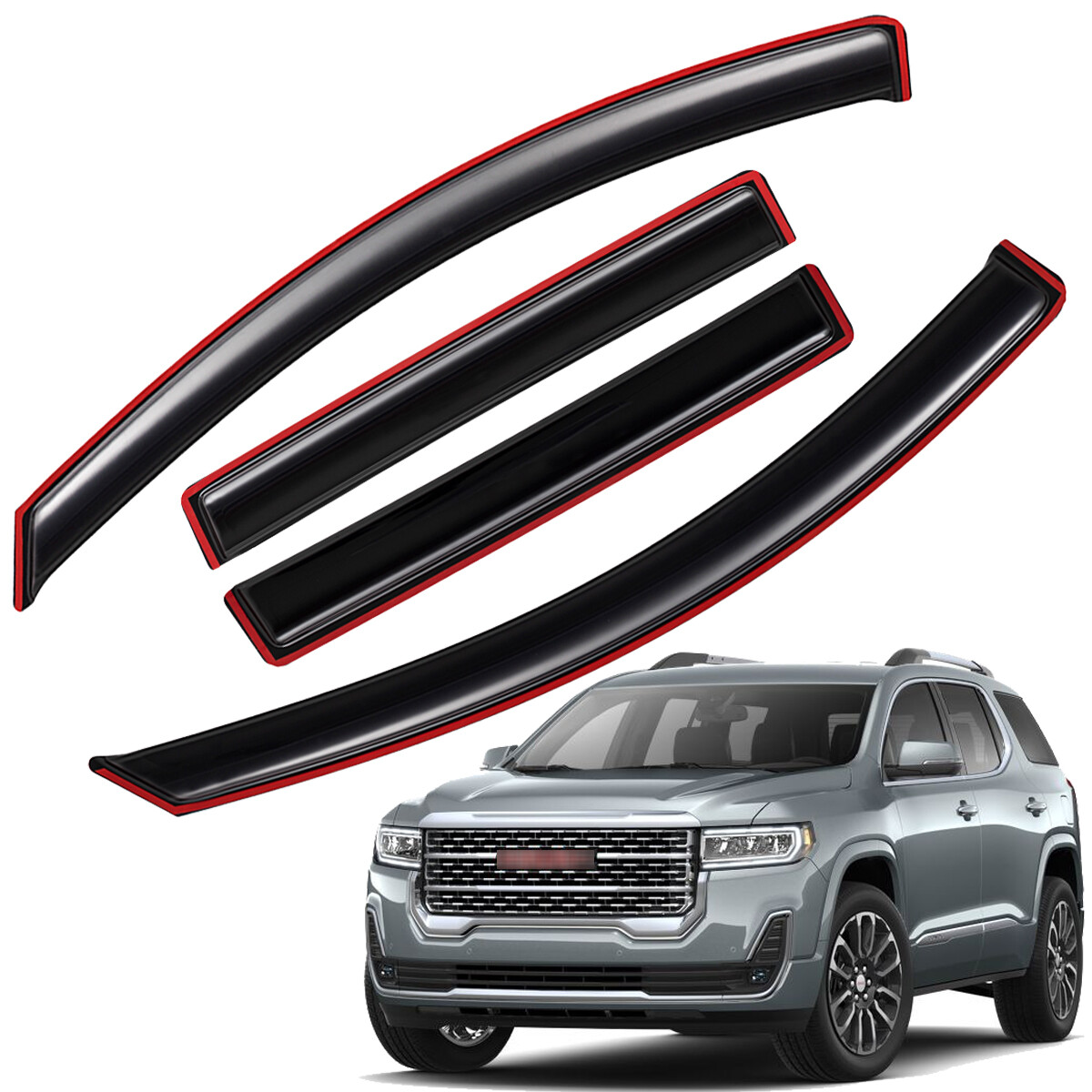 For 2017-2023 GMC Acadia In-Channel Smoke Rainproof Rain Guard Window Vent Visor