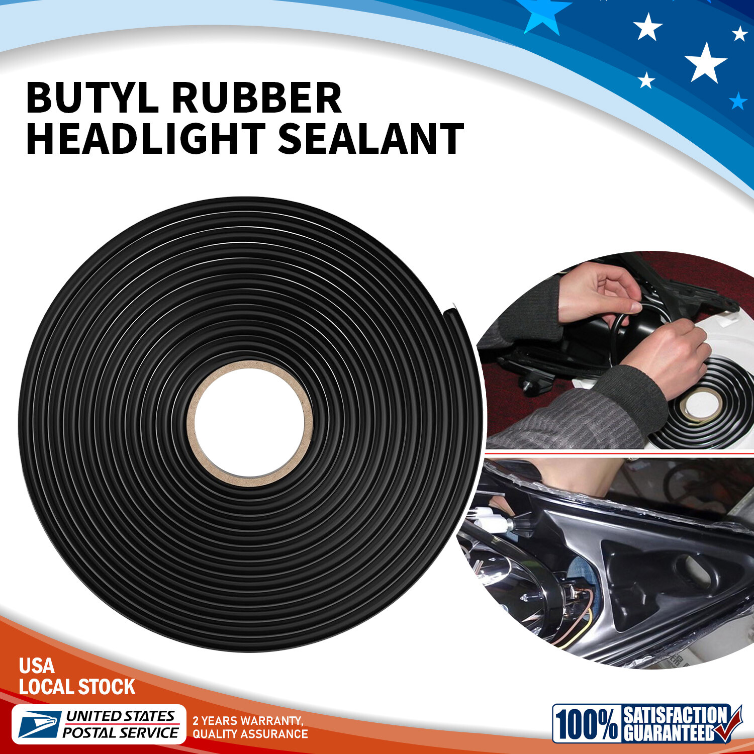 Butyl Rubber Glue Tape Headlight Double Sided Sealant for Ford Edge 2001-2019