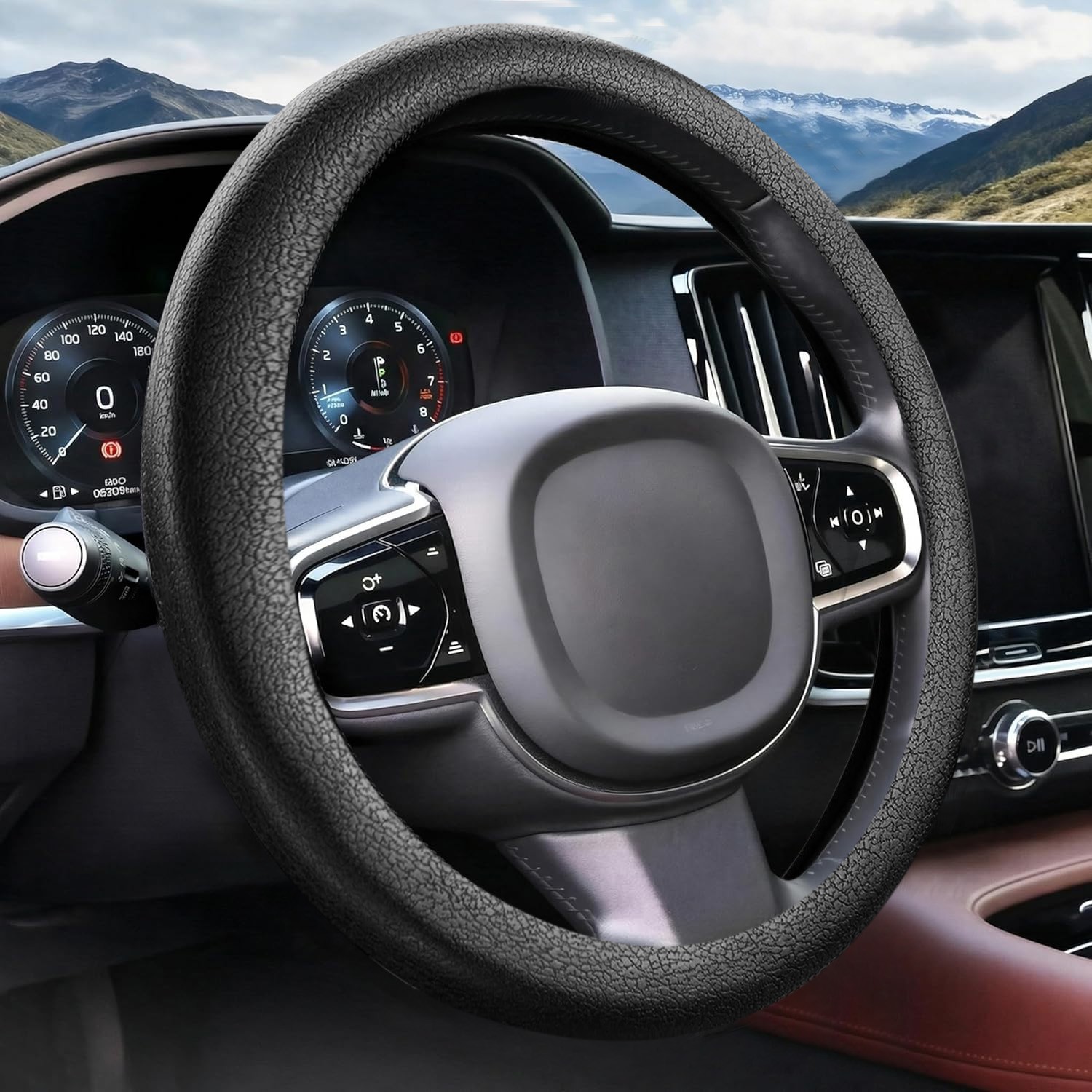 Non-Slip Silicone Steering Wheel Cover – 12.6-15 Inch Car Interior Accessory USA