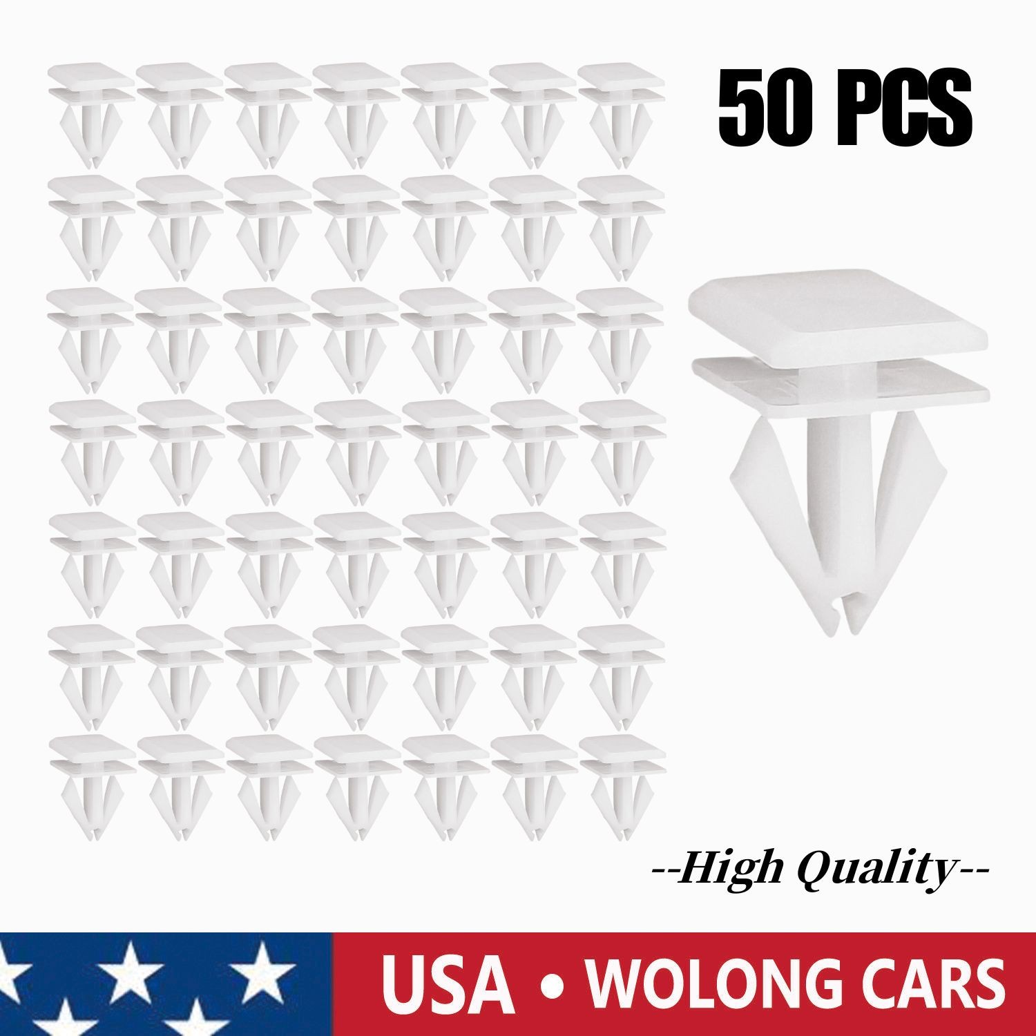 NEW 50Pcs White Nylon Rocker Panel Moulding Clips for Dodge Charger 2011-2019