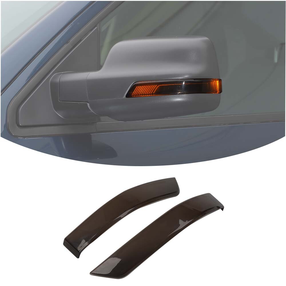 For Ram 1500 2018+ Rearview Mirror Signal Light Accessories Covers Smoked Black