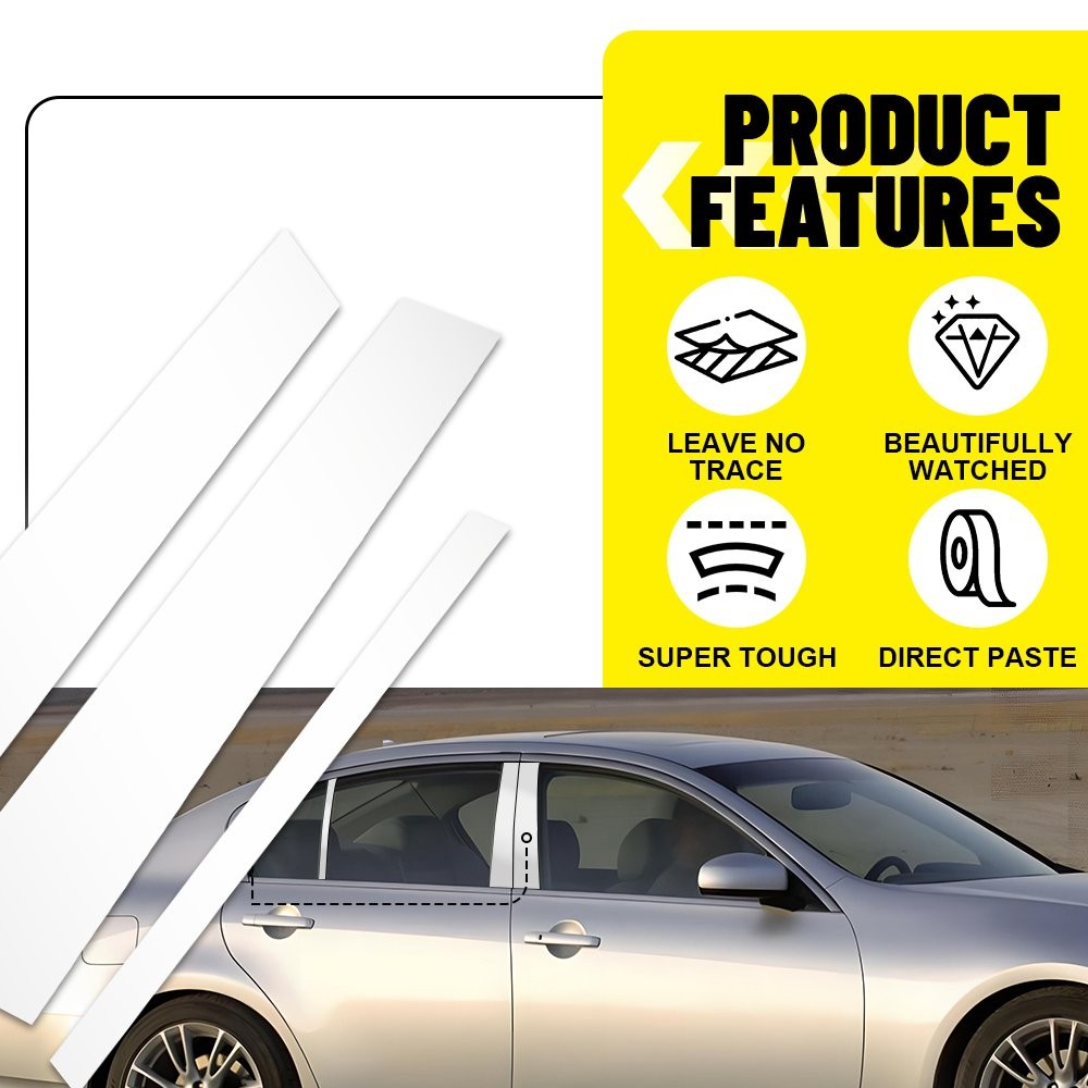6pcs Chrome Window Pillar Posts Door Trim Cover For Infiniti G35 G37 Sedan 02-13