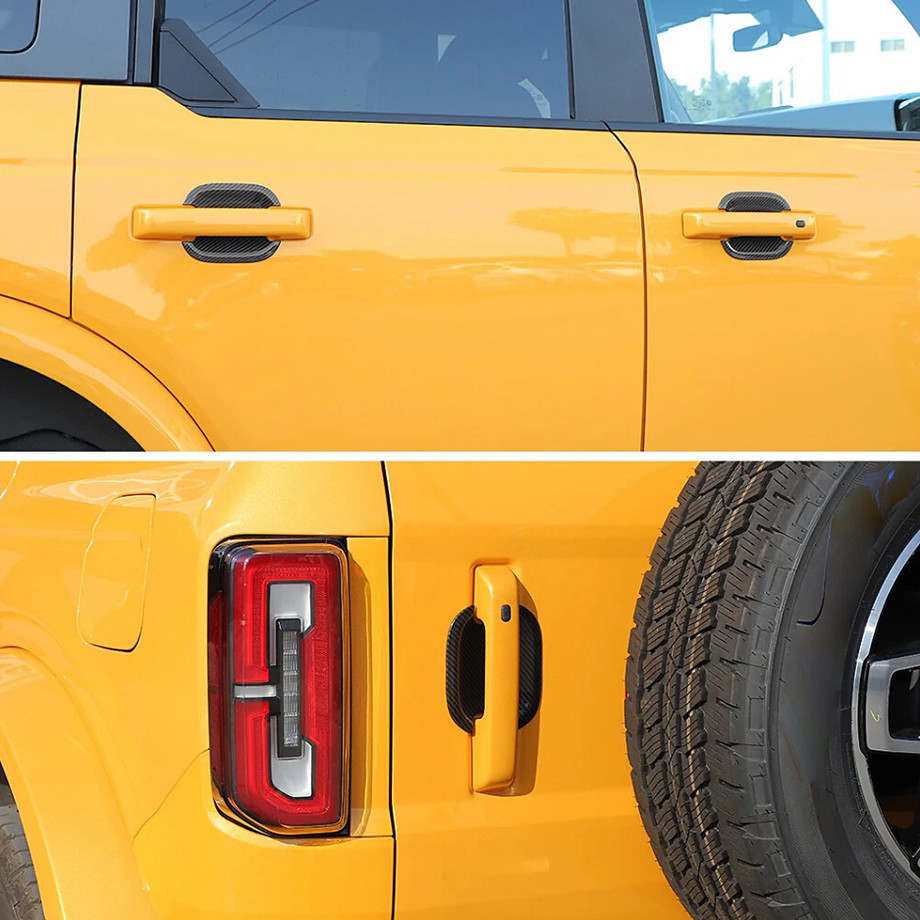 For Ford Bronco 2021-2026 Carbon Fiber Side Door Handle Bowl Cup Covers Trim 5P