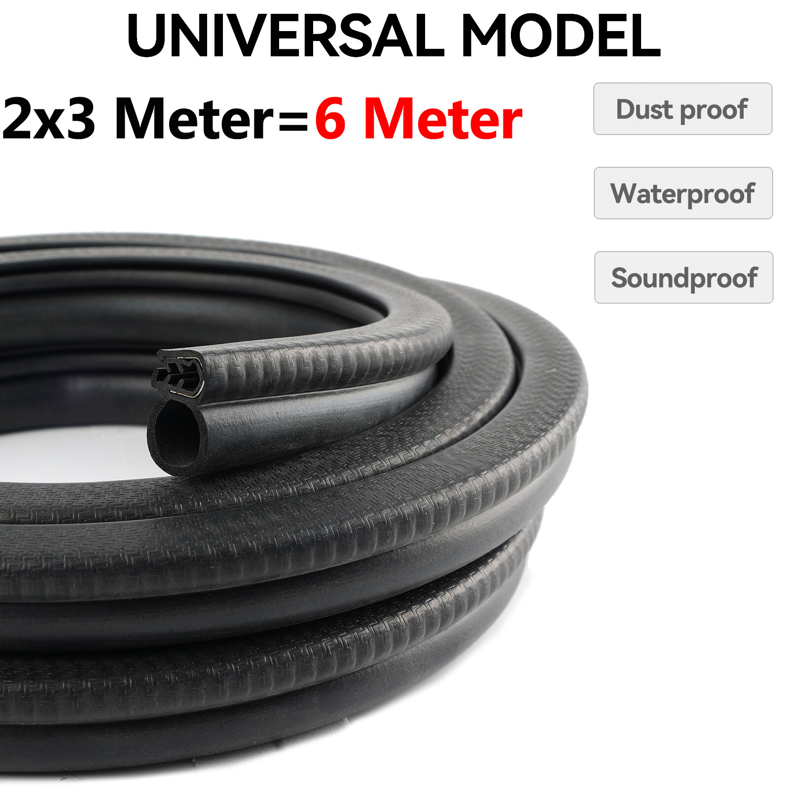 20FT Universal Car Weatherstrip Door Seal Strip Sealing Hollow Edge Guard EPDM;