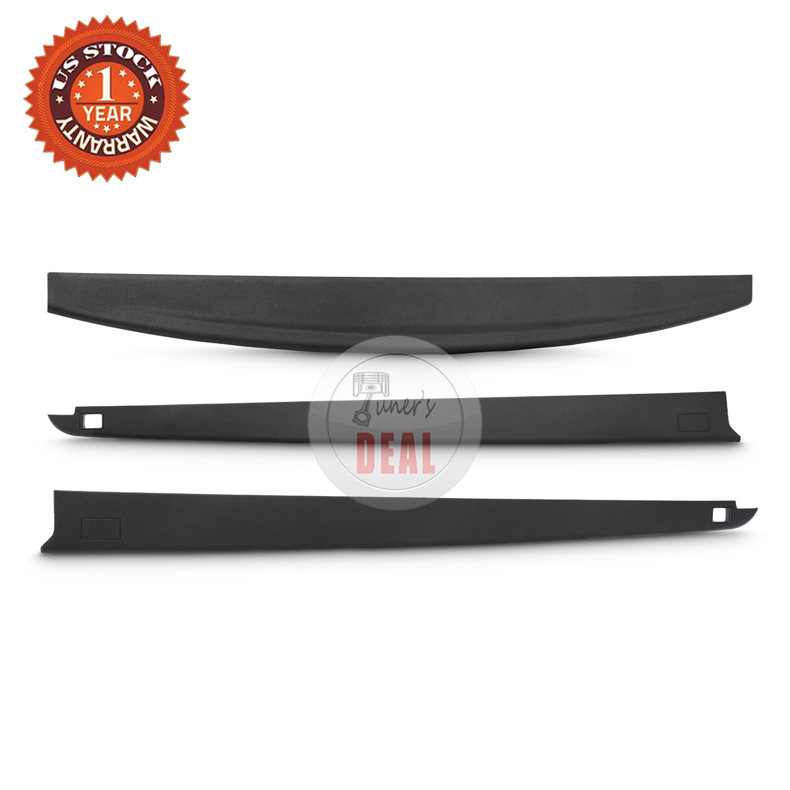 For 2009-2018 Ram 1500 Crew Cab 5.7” Rear Bed Rail Cap Molding Trim 3Pcs