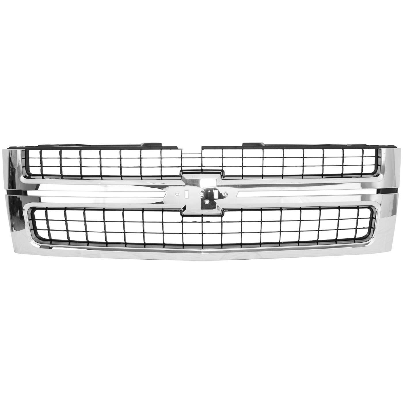 Grille Grill For Chevrolet Silverado 2500 HD 3500 HD Chrome Frame Black Insert
