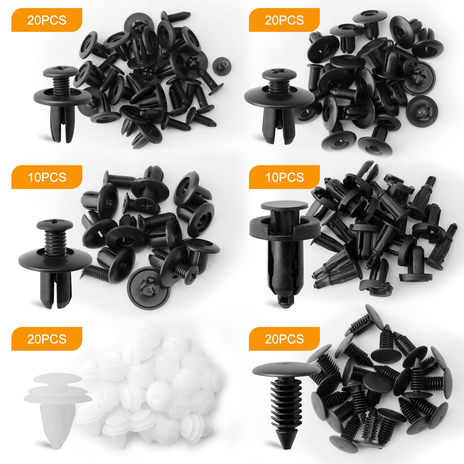 Car Parts Body Bumper Rivet Retainer Trim Molding Push Pin Clip Assortments KIT