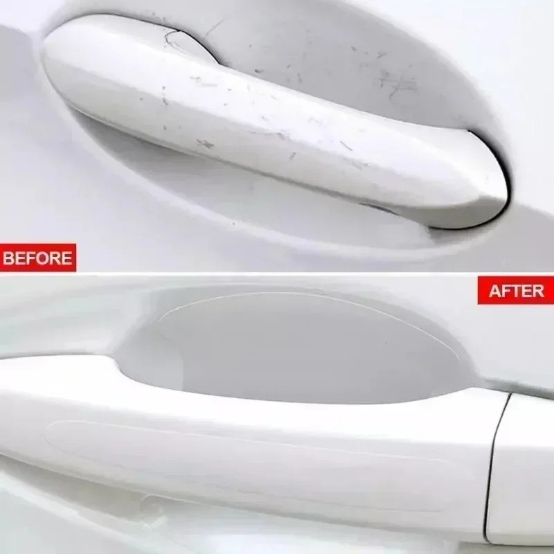 8PCS Universal Car Door Handle Bowl Scratch Protective Stickers Transparent Car