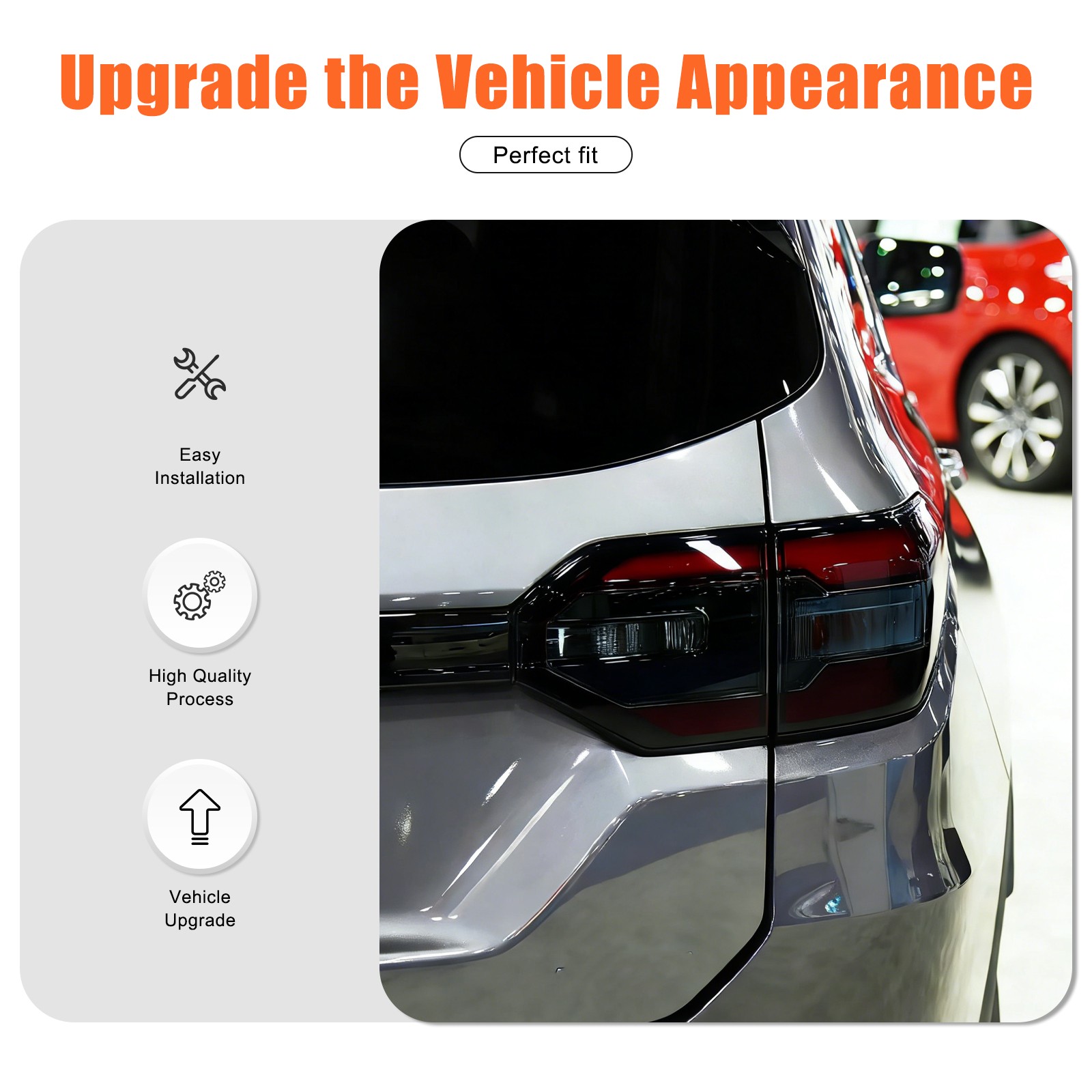 Transparent Gray ABS Smoked Tail Light Cover Trim For Honda Pilot 2023-2025 US