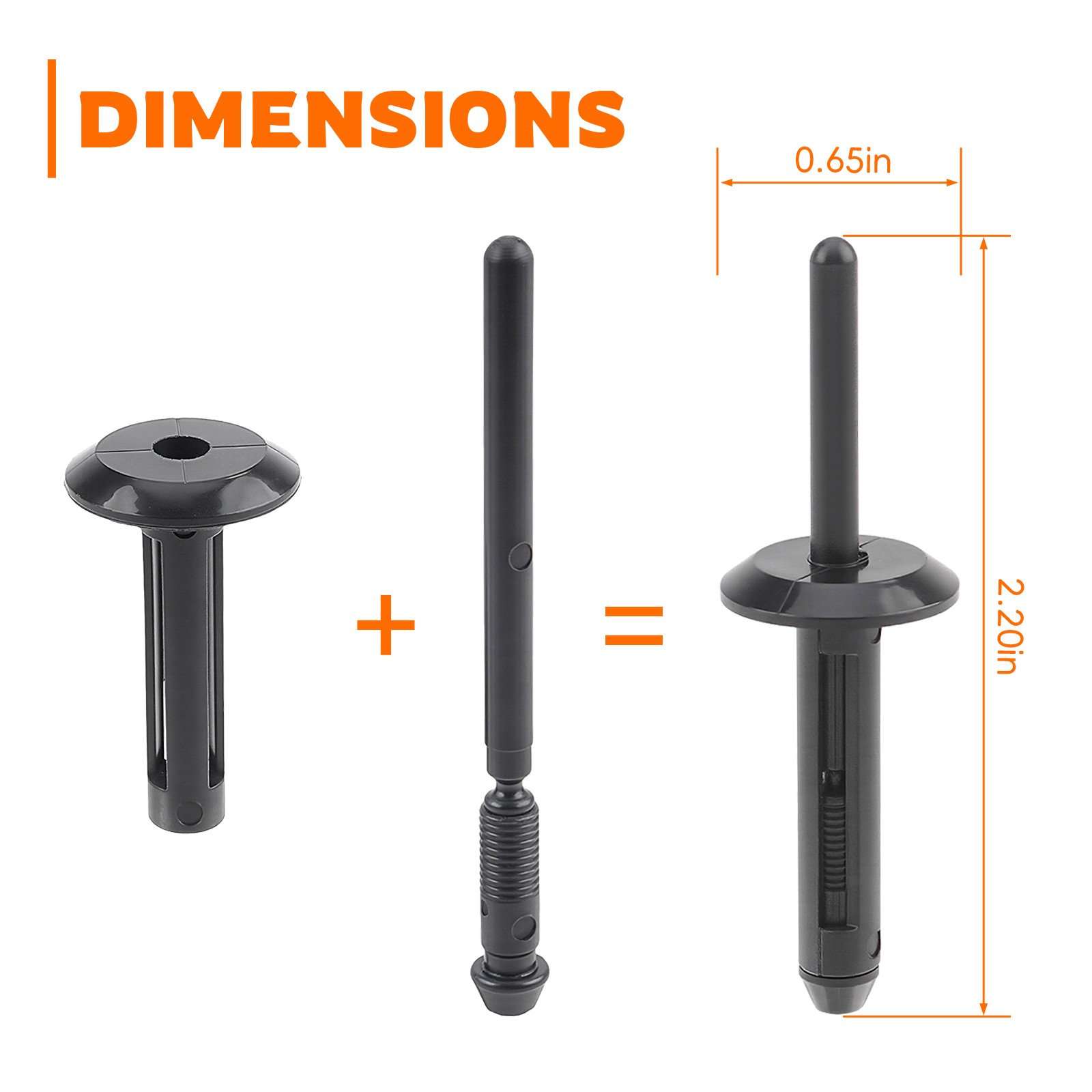 For Jeep Chrylser Dodge Nylon Blind Rivets 6500911 14063981 N803043S (Set of 50)