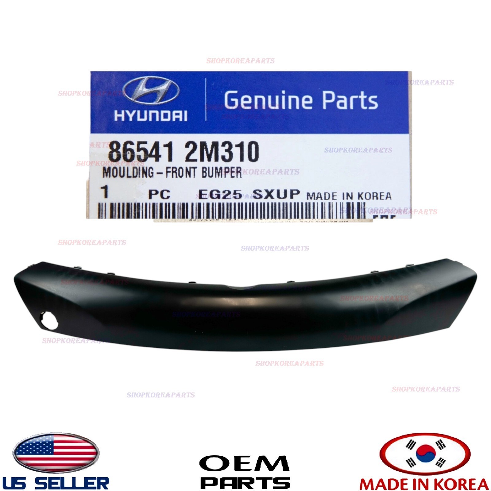 GENUINE Front Bumper Center Moulding Unpainted USA Market Genesis Coupe 2013-16