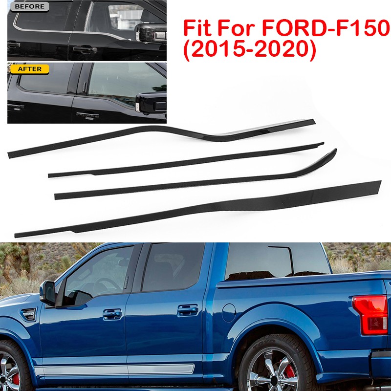 4PCS L+R Black Window Molding Bottom Sill Trim Strip For 2015-2020 Ford F150US