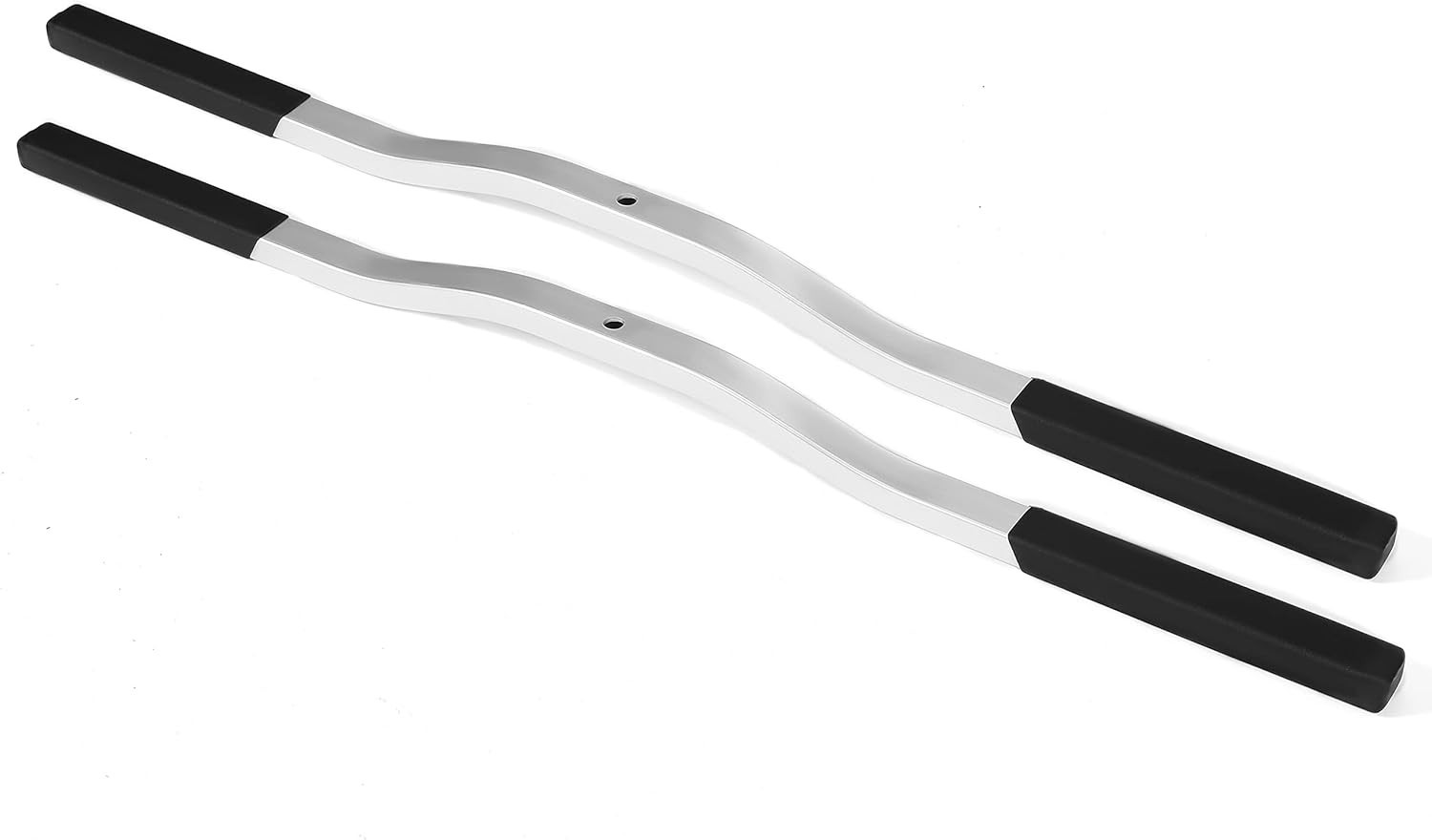 Snowmobile Trailer Ski Tie Down Hold Down Bar 1 Pair Black & Silvery