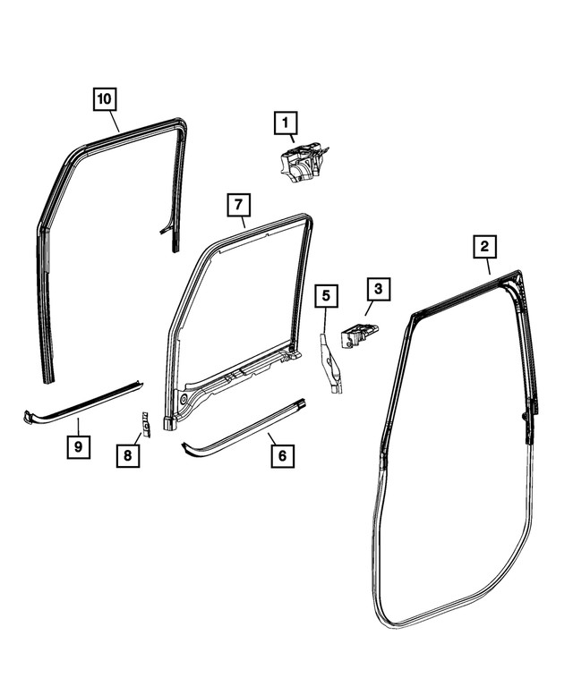 Genuine Mopar B-Pillar Seal Left 68402871AB
