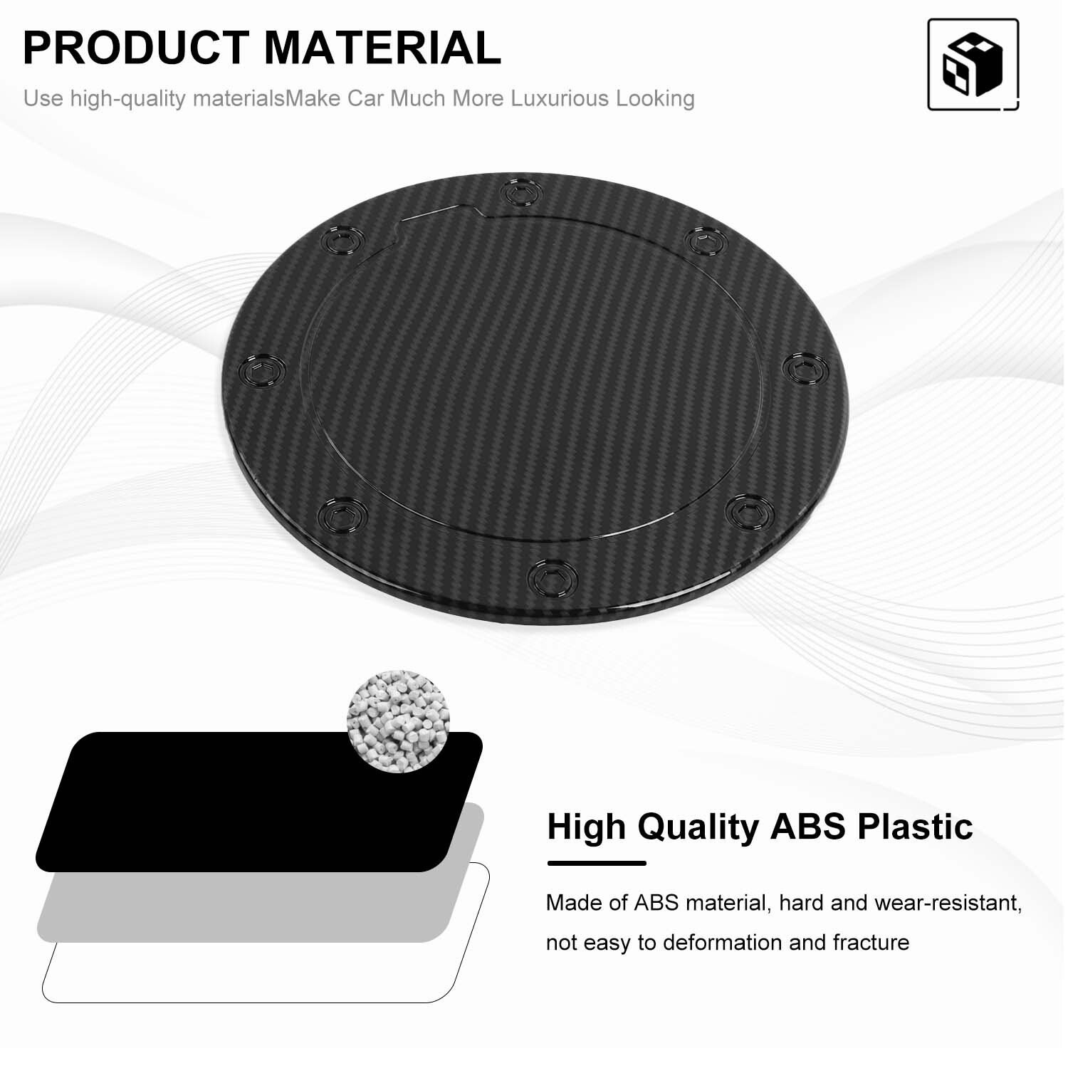 Carbon Gas Cap Door Fuel Tank Cover Trim For Chevy Silverado Sierra Tahoe 99-06