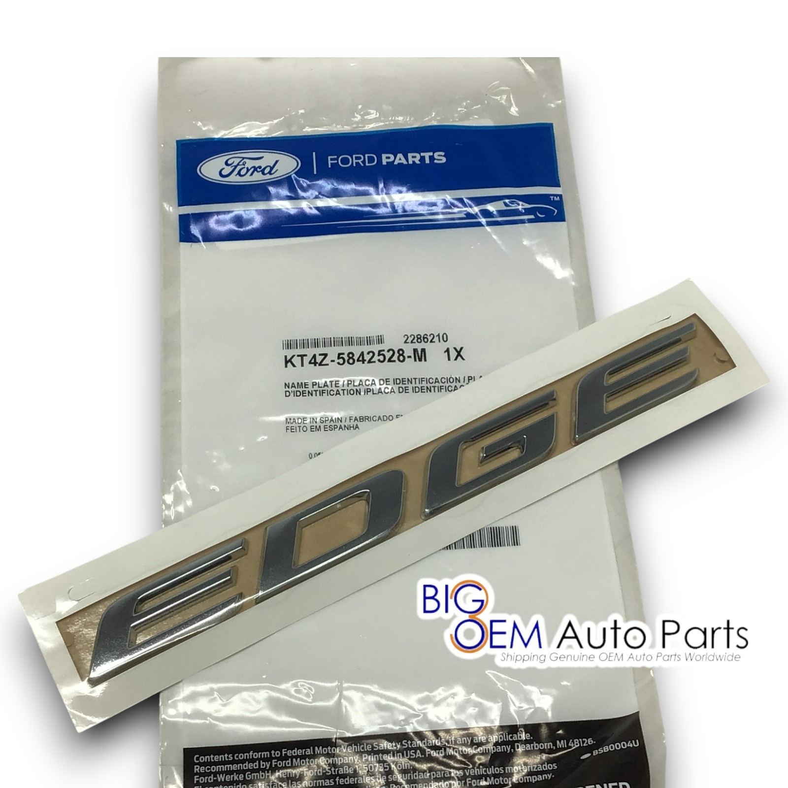 new OEM 2019-2024 Ford Edge rear Liftgate chrome Emblem Nameplate KT4Z-5842528-M