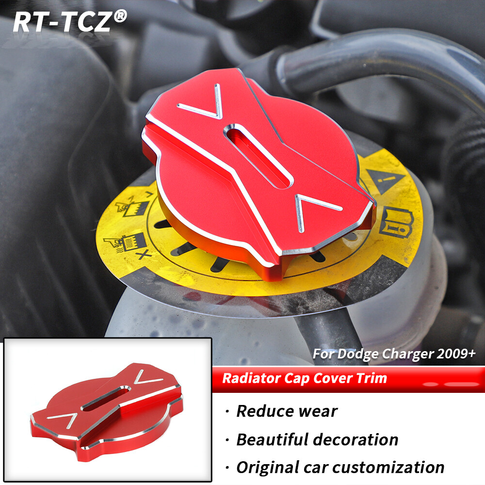 Aluminium Alloy CNC Radiator Cap Cover Trim For Challenger Charger 2009-2020 Red