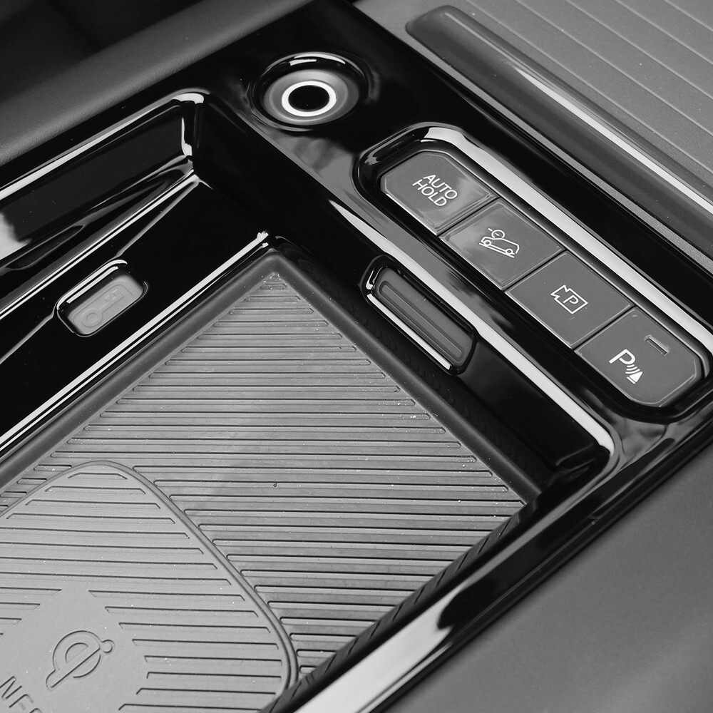 Black Central Control Wireless Charger Panel Cover Trim For Kia EV9 Accessories