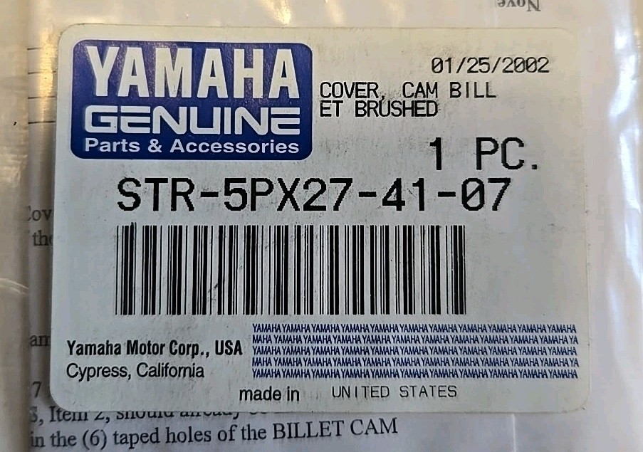 New Yamaha Motorcycle Star STR-5PX27-41-07 BRUSHED Chrome Billet Cam Cover