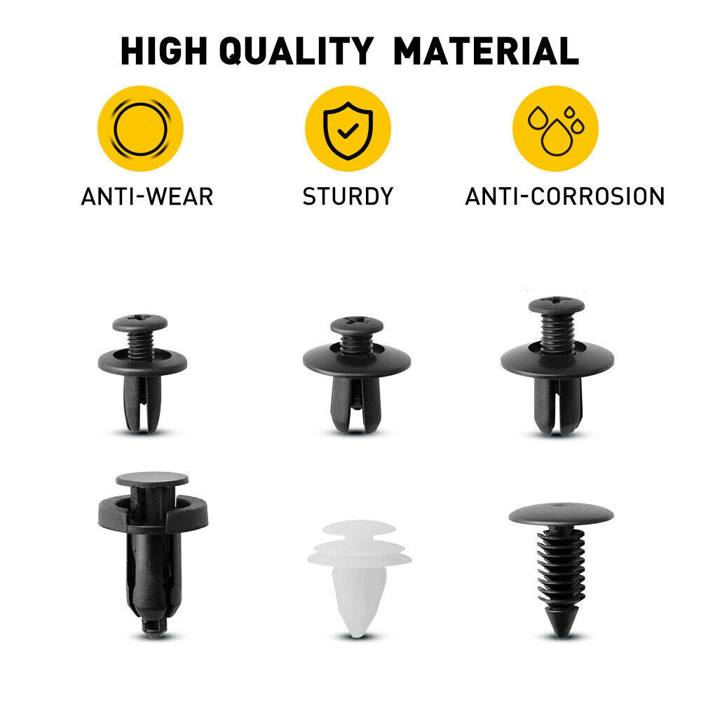 Pack of 100 Retainer Clips Push Type Fasteners Expansion Screws Replacement HE26