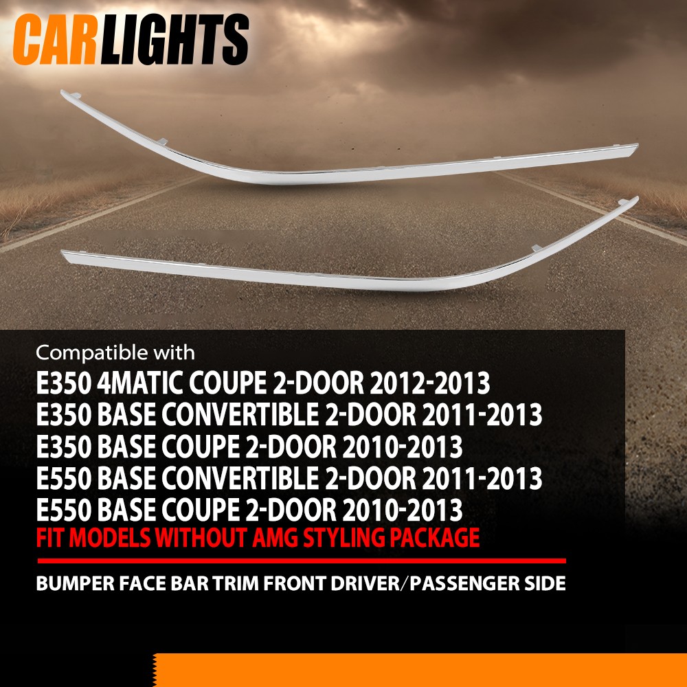 Front Bumper Trim Fit For 2010-2013 Mercedes-Benz E550 Left & Right Outer Side