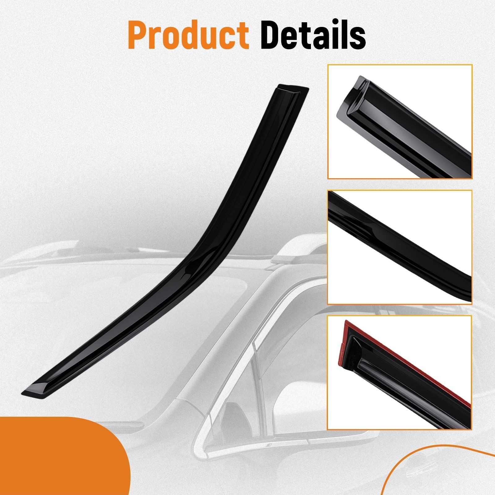 Acrylic Side Window Visors Set for Ford Explorer 2011-2019 Outside Mount 4PCS