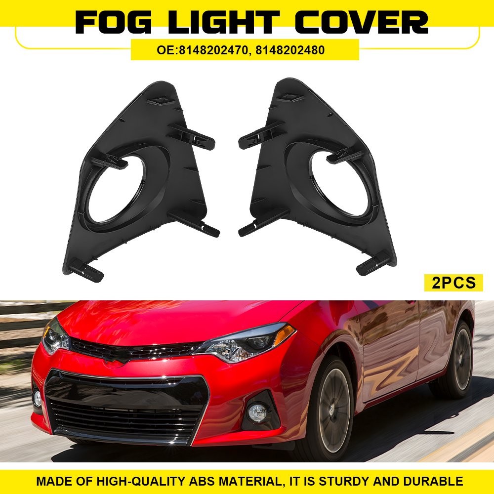 Front Left Right 2X Bumper Fog Light Bezels Cover For Toyota Corolla S 2014-2016