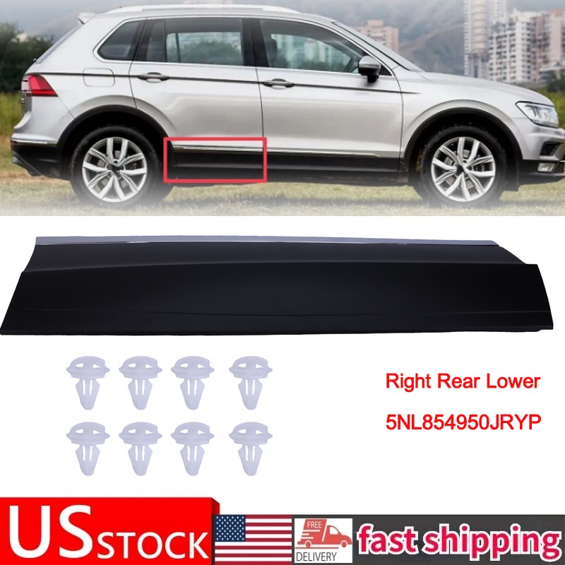 FOR 2018-21 VOLKSWAGEN TIGUAN RIGHT REAR DOOR TRIM MOLDING CHROME/BLACK PAINTED